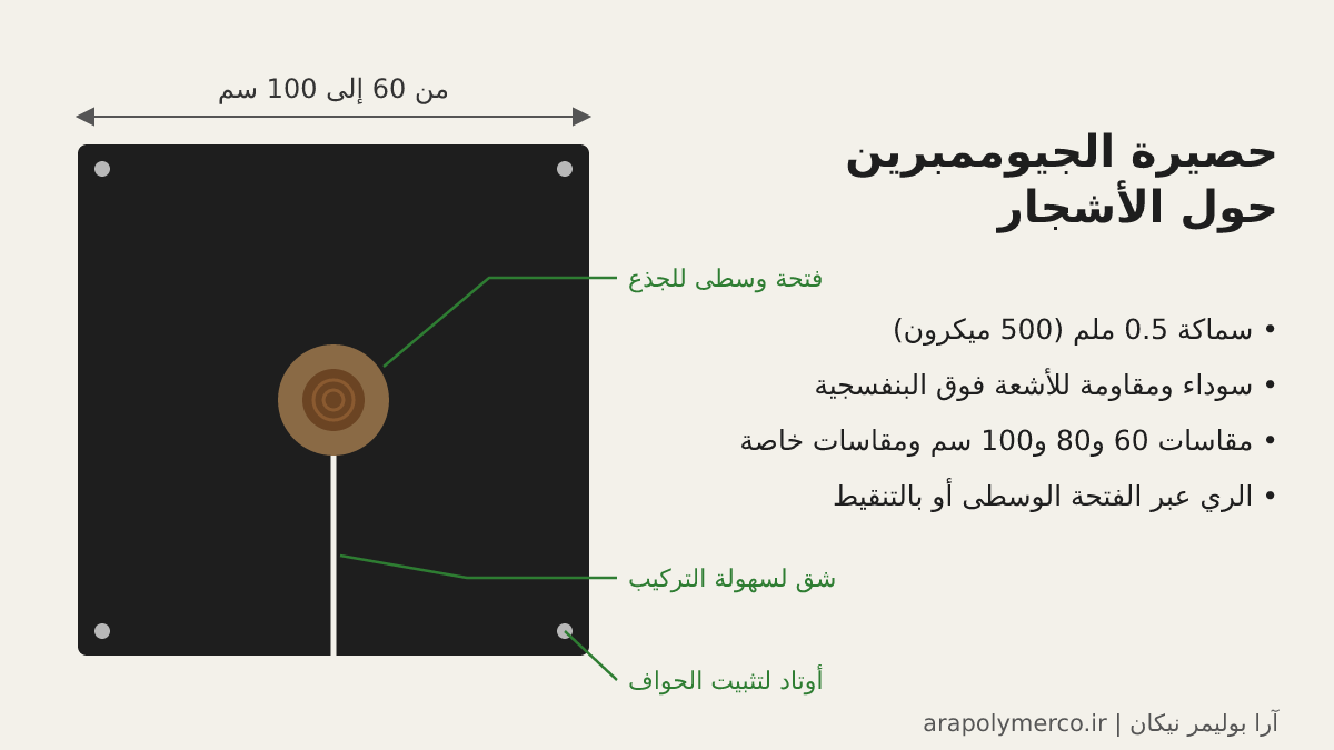 حصيرة الجيوممبرين حول الأشجار: مكافحة دائمة للأعشاب الضارة وتوفير المياه